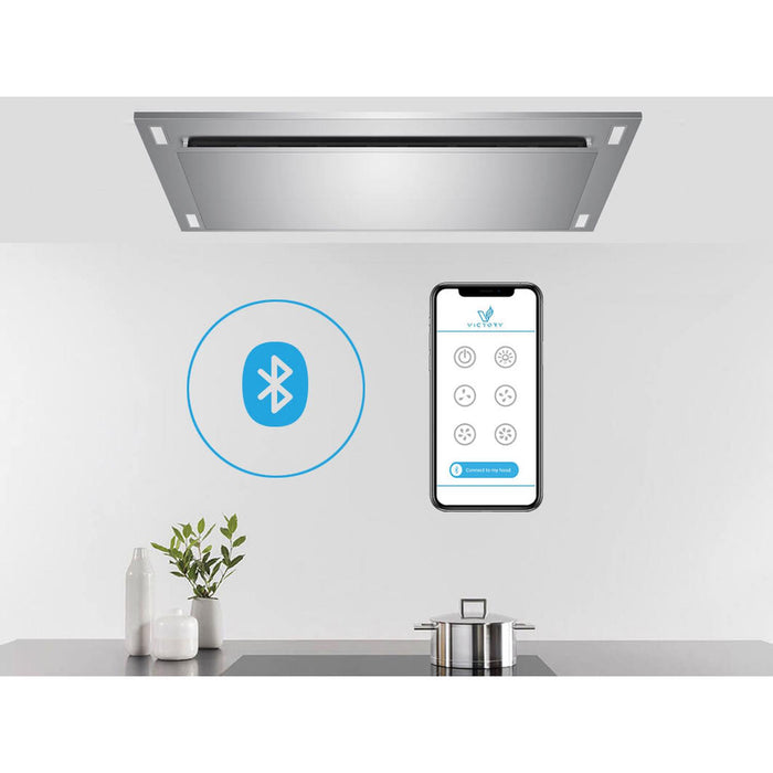 Victory Sunset Bluetooth 600 CFM Wireless Flush Ceiling Mount Range Hood with Color Options