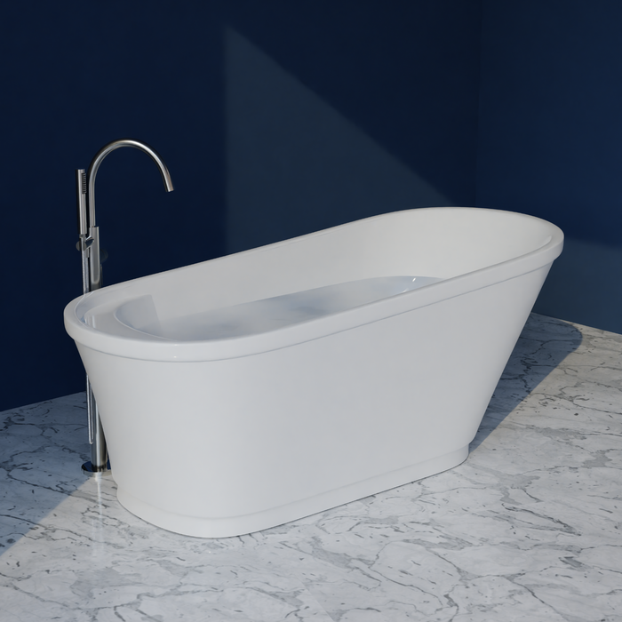 Trone BELLA67 66" x 30" Freestanding Soaker Tub – White