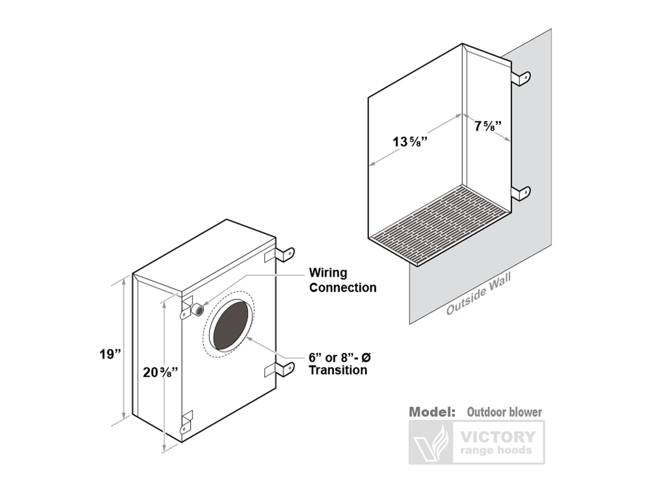 VICTORY Twister -30 inch Wall Mount Range Hood with 450/600 CFM Remote Blower in Stainless Steel