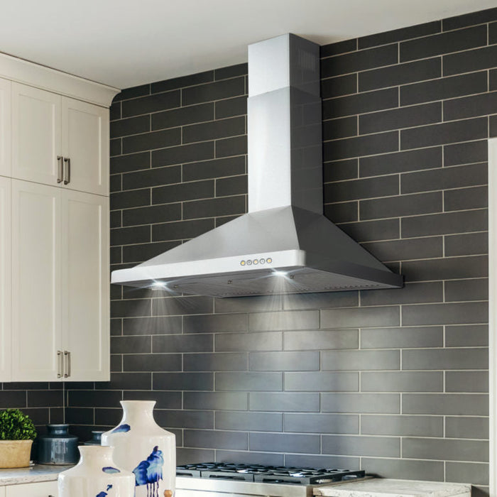 Cosmo 36" 380 CFM Convertible Wall-Mount Range Hood with Push-Button Controls