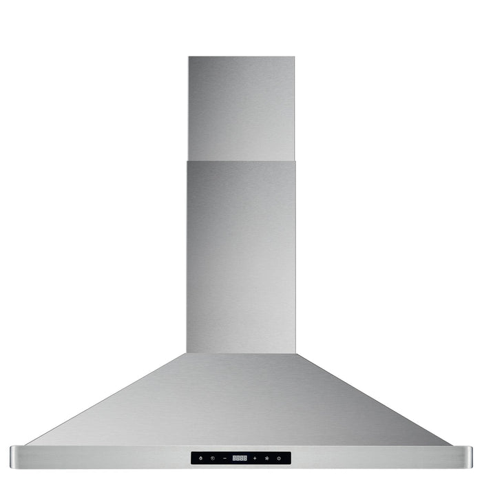 Cosmo 36" Wall-Mounted Convertible Range Hood with 380 CFM, Push Button Controls, and Carbon Filter Kit
