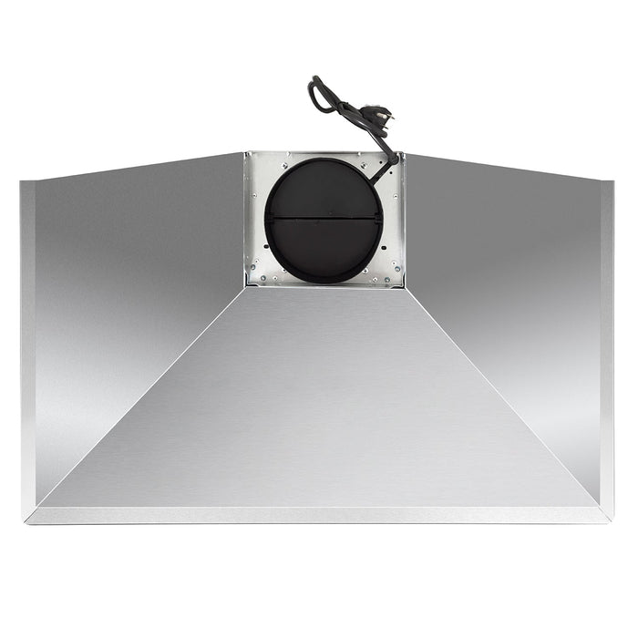 Cosmo 36" Wall-Mounted Convertible Range Hood with 380 CFM, Push Button Controls, and Carbon Filter Kit