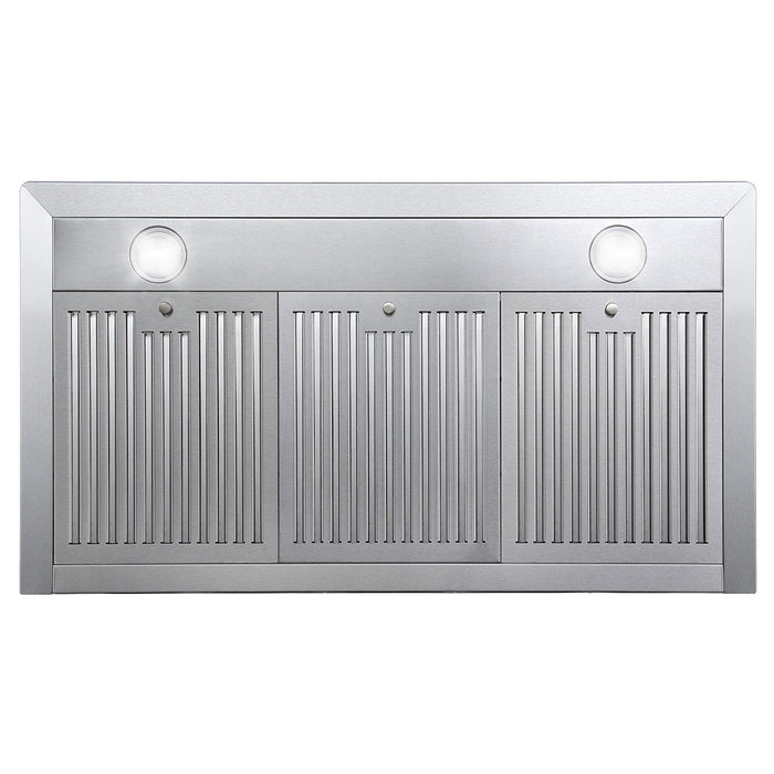 Cosmo 36" 380 CFM Convertible Wall Mount Range Hood with Push Button Controls and Carbon Filter Kit