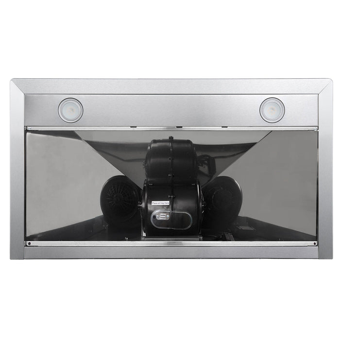 Cosmo 36" 380 CFM Convertible Wall Mount Range Hood with Push Button Controls and Carbon Filter Kit