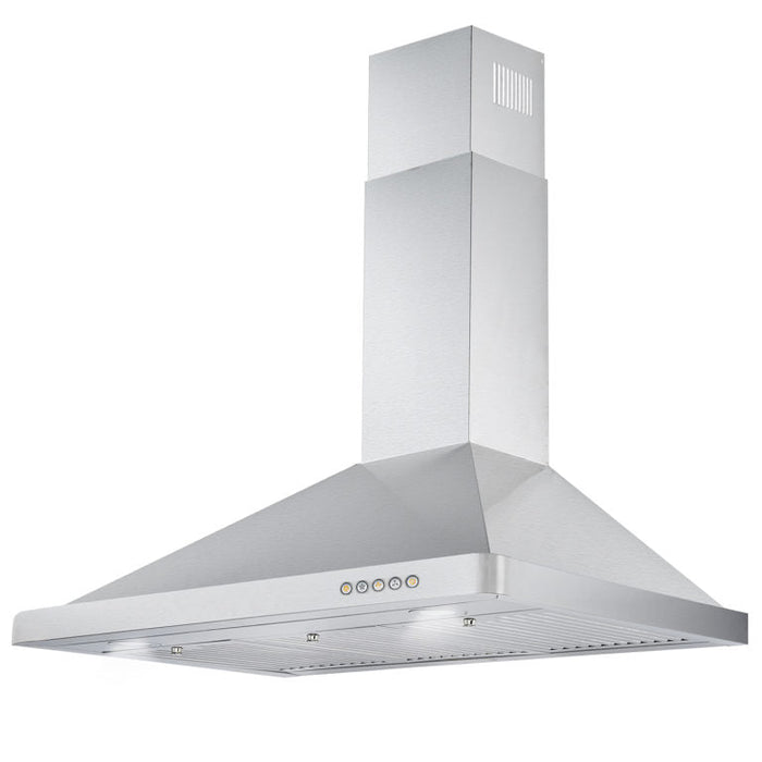 Cosmo 36" 380 CFM Convertible Wall-Mount Range Hood with Push-Button Controls