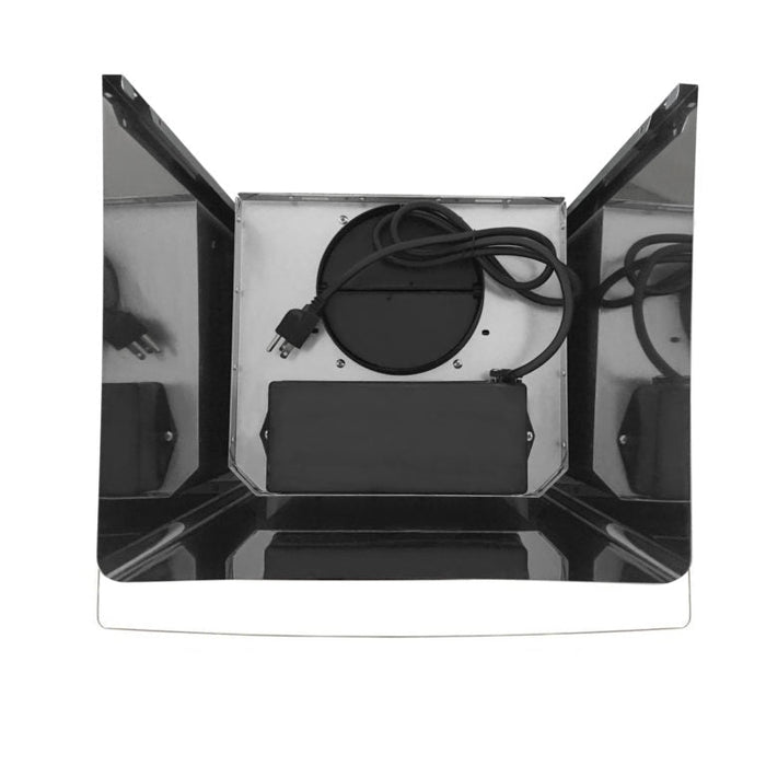 Cosmo 30" Convertible Wall-Mounted Range Hood with 380 CFM, Glass Canopy, Push Button Controls, and Carbon Filter Kit
