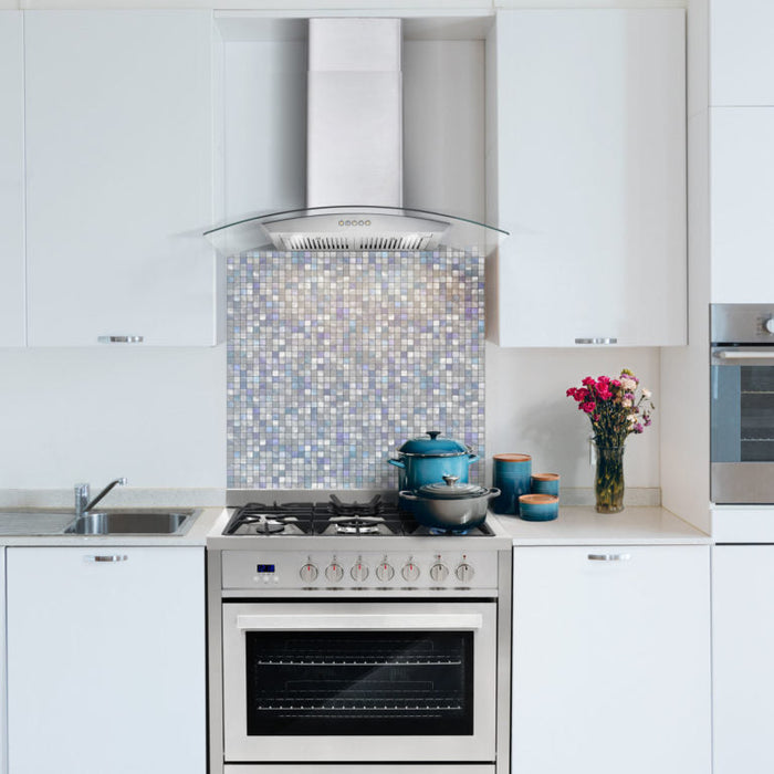 Cosmo 36" 380 CFM Convertible Wall-Mount Range Hood with Glass Canopy and Push Button Controls