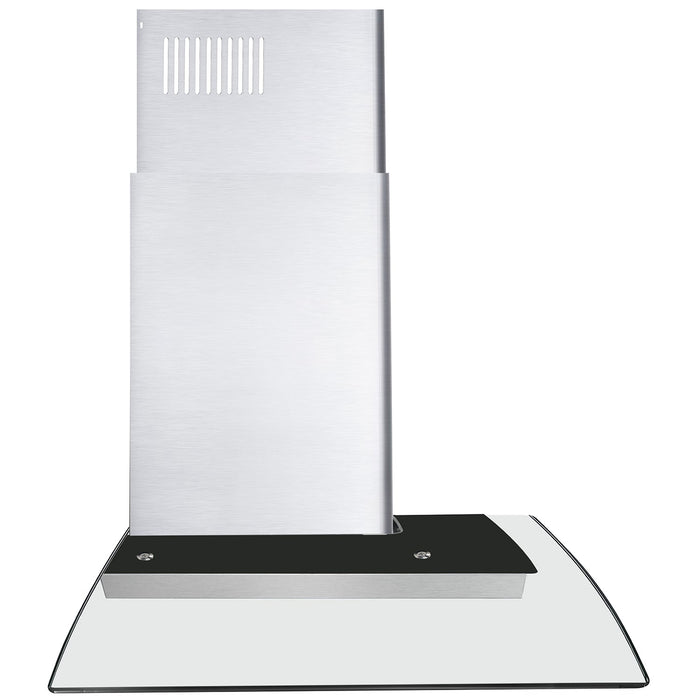 Cosmo 36" Convertible Wall-Mounted Range Hood with 380 CFM, Glass Canopy, Push Button Controls, and Carbon Filter Kit