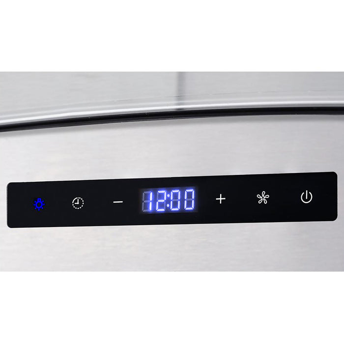 Cosmo 30" Convertible Wall-Mounted Range Hood with 380 CFM, Glass Canopy, Digital Touch Controls, and Carbon Filter Kit