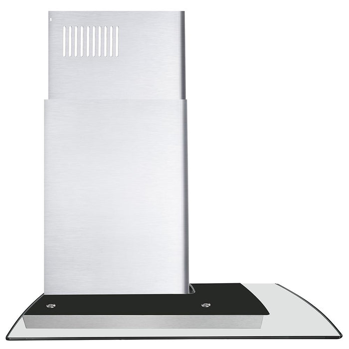 Cosmo 30" Convertible Wall-Mounted Range Hood with 380 CFM, Glass Canopy, Digital Touch Controls, and Carbon Filter Kit