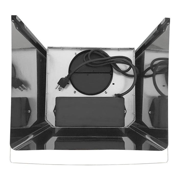 Cosmo 30" Convertible Wall-Mounted Range Hood with 380 CFM, Glass Canopy, Digital Touch Controls, and Carbon Filter Kit