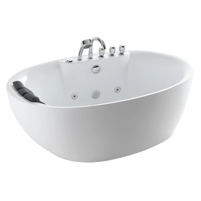 Empava 67" Acrylic Freestanding Reversible Drain Whirlpool Tub in White