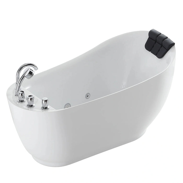 Empava 67" Acrylic Freestanding Reversible Drain Whirlpool Tub in White