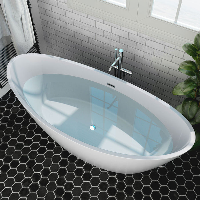 67" Freestanding Soaking Tub with Central Drain