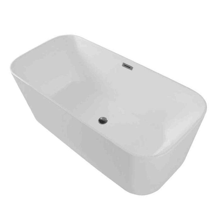 Trone Zion 67" x 31" Freestanding Acrylic Soaker Tub in White