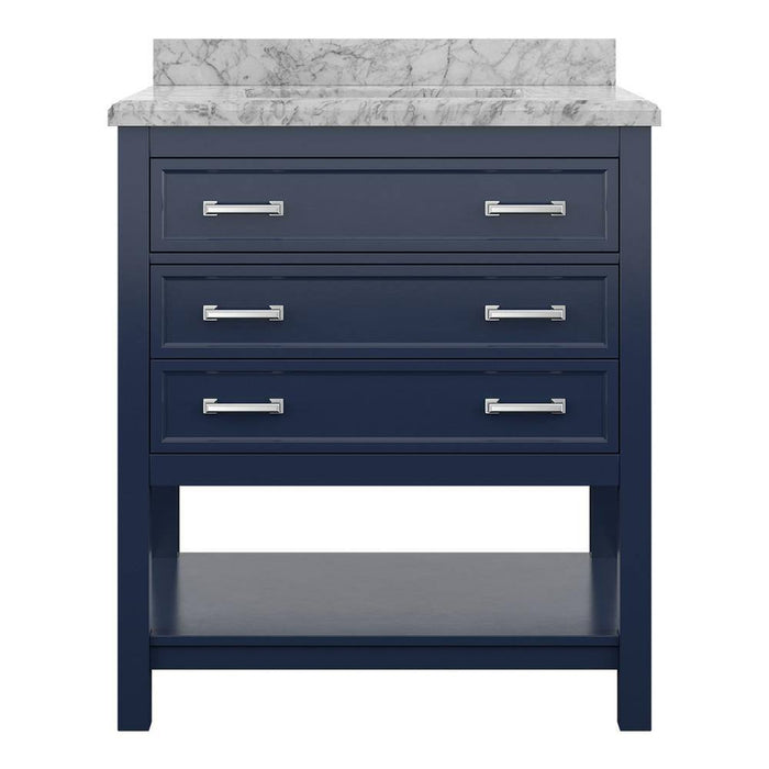 Affinity 31" Single Sink Vanity with White and Gray Carrara Marble Countertop