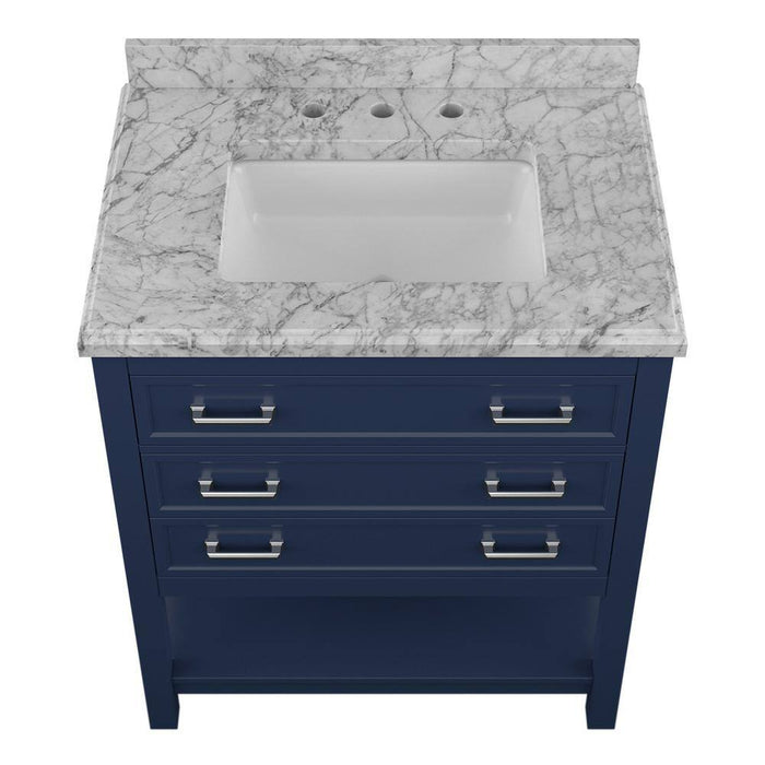 Affinity 31" Single Sink Vanity with White and Gray Carrara Marble Countertop