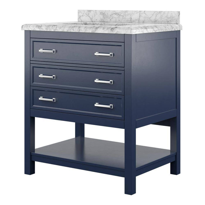 Affinity 31" Single Sink Vanity with White and Gray Carrara Marble Countertop