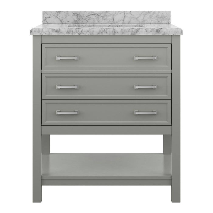 Affinity 31" Single Sink Vanity with White and Gray Carrara Marble Countertop