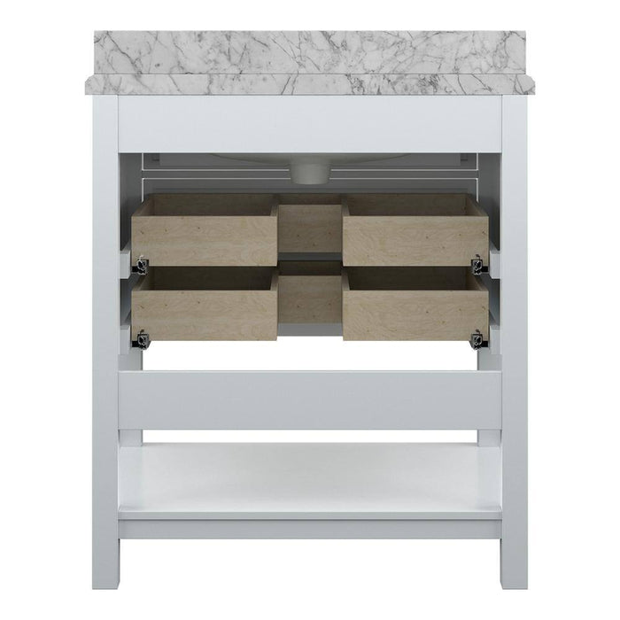 Affinity 31" Single Sink Vanity with White and Gray Carrara Marble Countertop