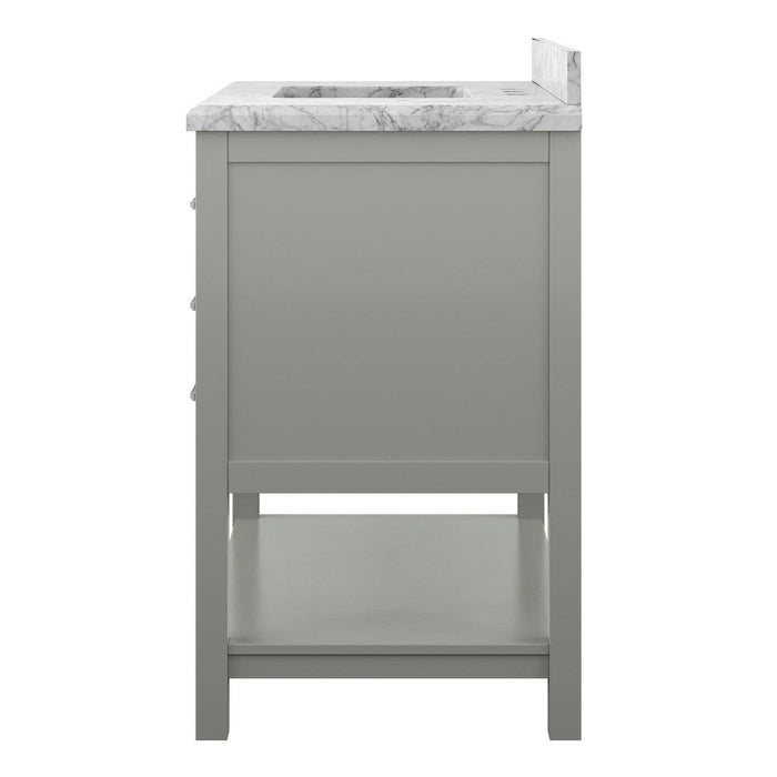 Affinity 37" Single Sink Vanity with White & Gray Carrara Marble Top