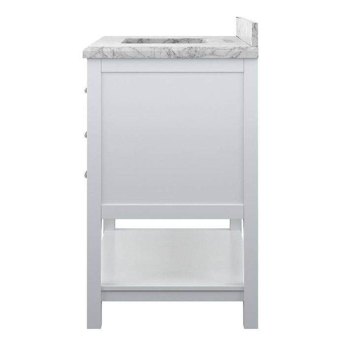 Affinity 37" Single Sink Vanity with White & Gray Carrara Marble Top