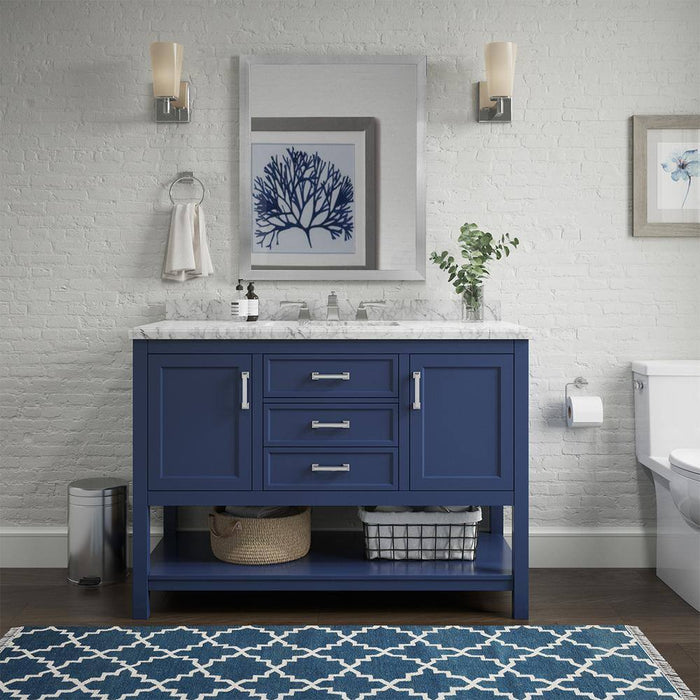 Affinity 49" Single Sink Vanity with White & Gray Carrara Marble Top