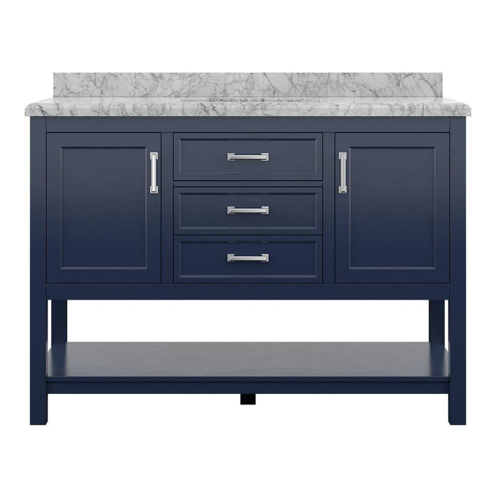 Affinity 49" Single Sink Vanity with White & Gray Carrara Marble Top