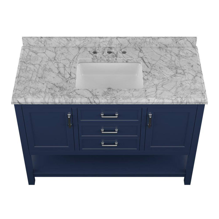 Affinity 49" Single Sink Vanity with White & Gray Carrara Marble Top