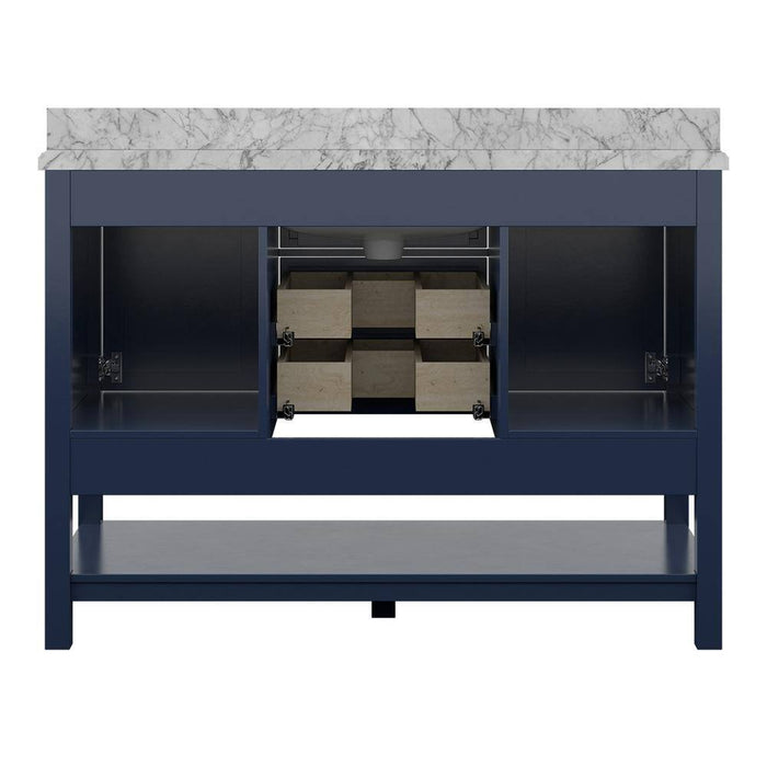 Affinity 49" Single Sink Vanity with White & Gray Carrara Marble Top