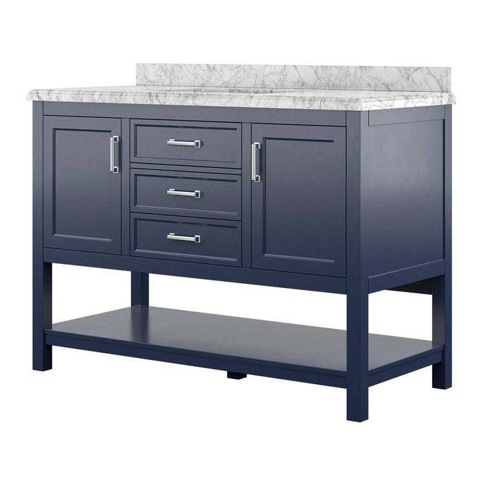 Affinity 49" Single Sink Vanity with White & Gray Carrara Marble Top