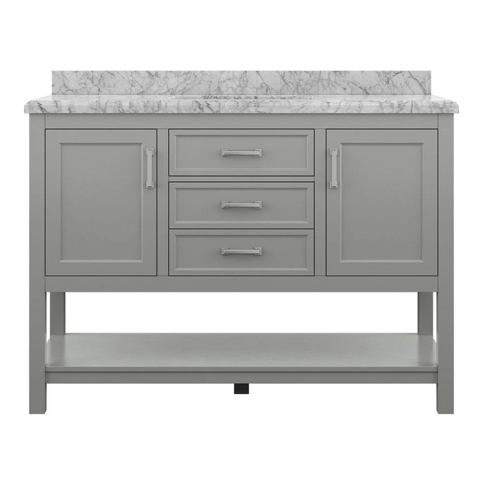 Affinity 49" Single Sink Vanity with White & Gray Carrara Marble Top