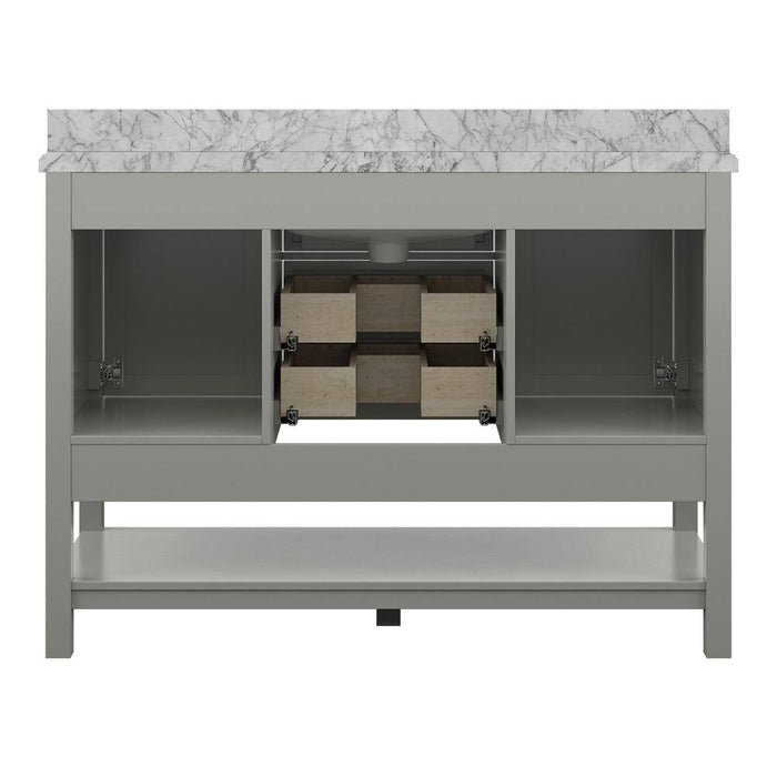 Affinity 49" Single Sink Vanity with White & Gray Carrara Marble Top