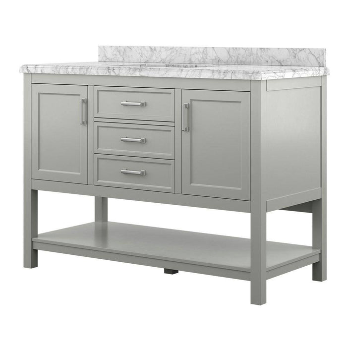 Affinity 49" Single Sink Vanity with White & Gray Carrara Marble Top