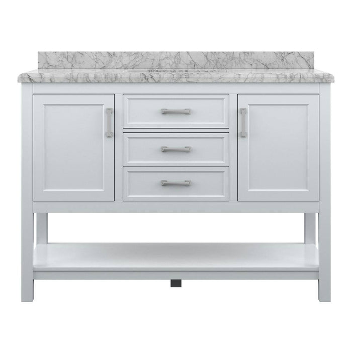 Affinity 49" Single Sink Vanity with White & Gray Carrara Marble Top