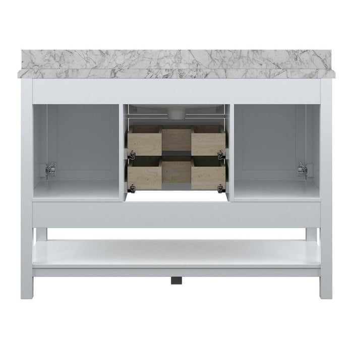 Affinity 49" Single Sink Vanity with White & Gray Carrara Marble Top