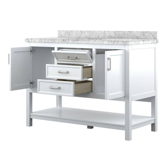 Affinity 49" Single Sink Vanity with White & Gray Carrara Marble Top