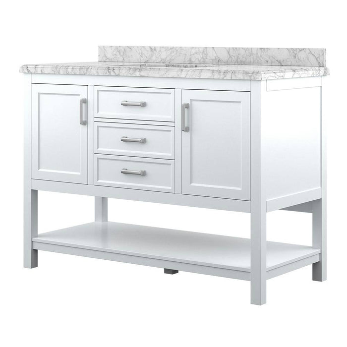 Affinity 49" Single Sink Vanity with White & Gray Carrara Marble Top