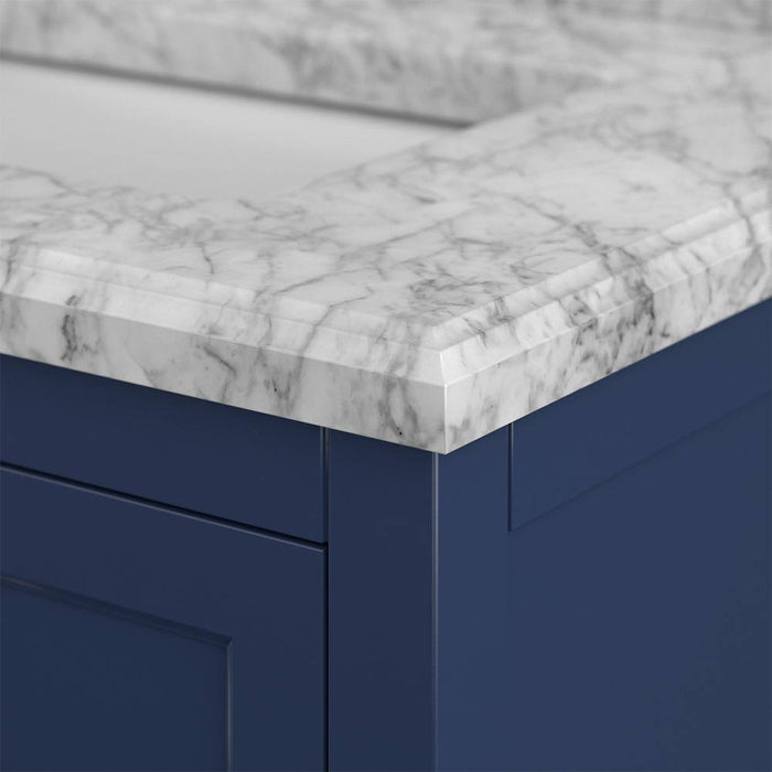 Affinity 61" Double Sink Vanity with White and Gray Carrara Marble Top