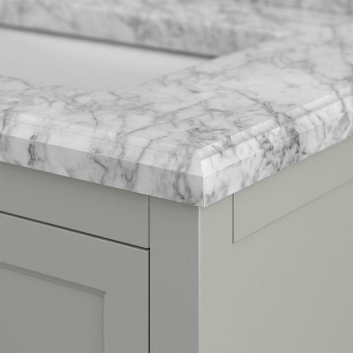 Affinity 61" Double Sink Vanity with White and Gray Carrara Marble Top