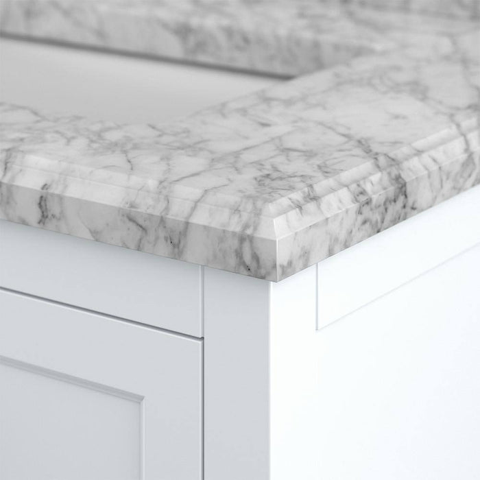 Affinity 61" Double Sink Vanity with White and Gray Carrara Marble Top