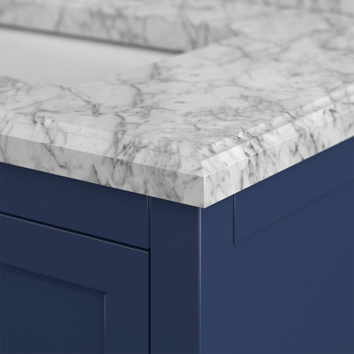 Affinity 72" Double Sink Vanity with White and Gray Carrara Marble Countertop