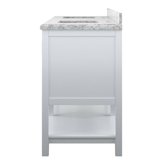 Affinity 72" Double Sink Vanity with White and Gray Carrara Marble Countertop