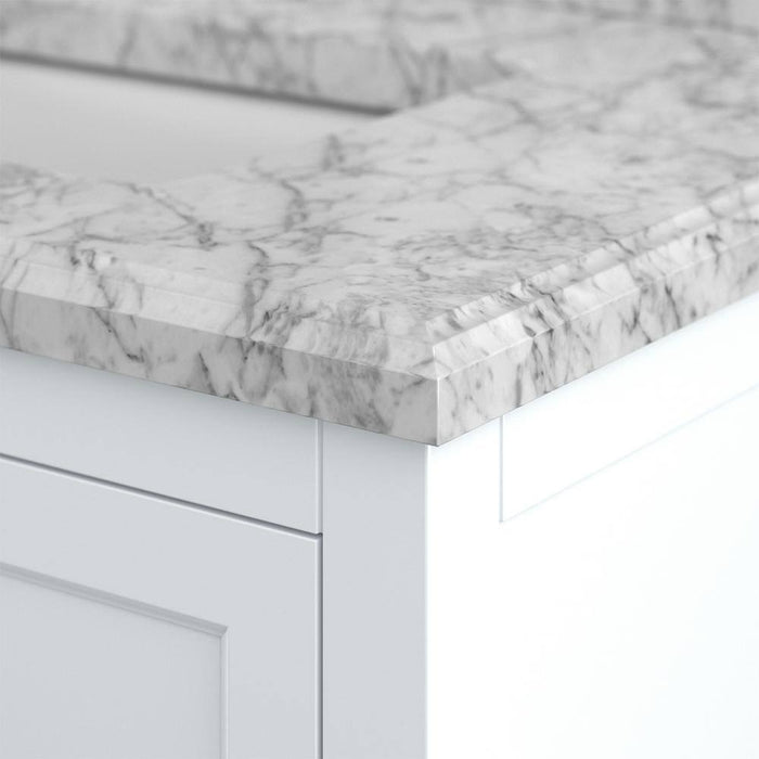 Affinity 72" Double Sink Vanity with White and Gray Carrara Marble Countertop