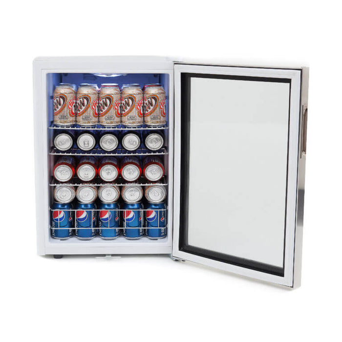 Whynter Stainless Steel Freestanding Beverage Refrigerator Cooler with Lock, 90 Can Capacity