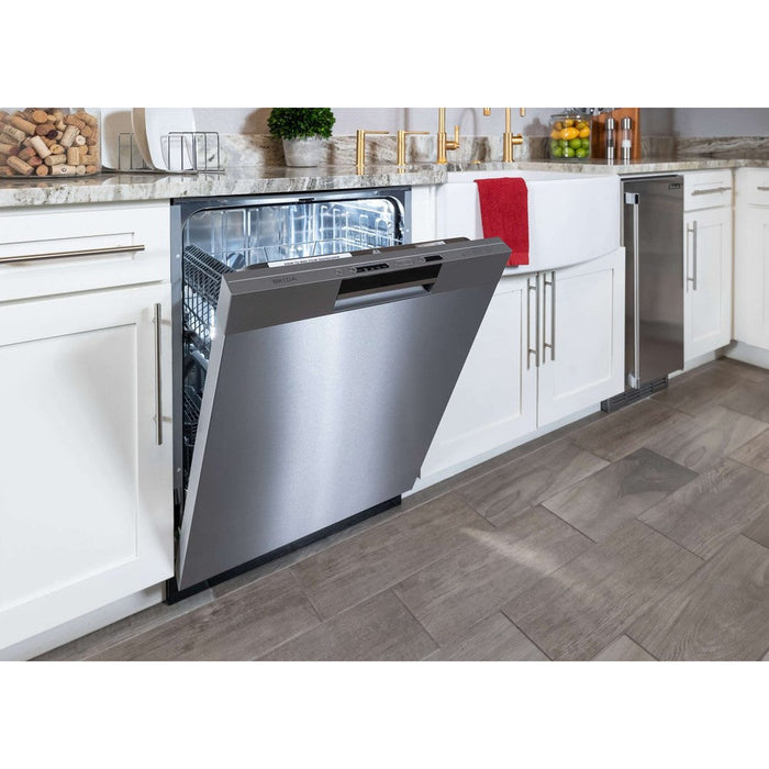 BREDA 24 in. Tall Tub Dishwasher with Pocket Handle Panel in Stainless Steel