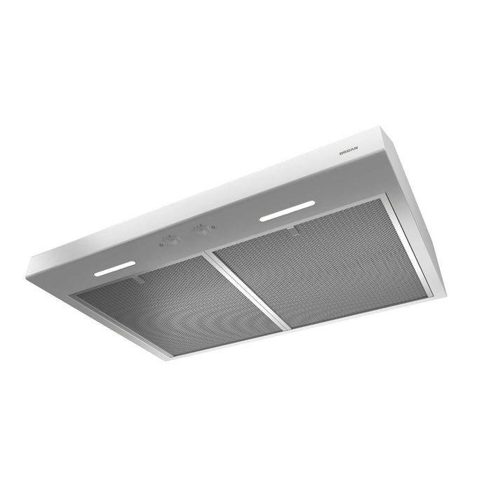 Broan 30-inch Energy Star Convertible Under-Cabinet Range Hood, 300 Max Blower CFM in White