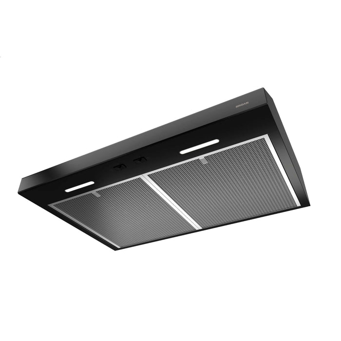 Broan 30-inch Energy Star Convertible Under-Cabinet Range Hood, 300 Max Blower CFM in Black