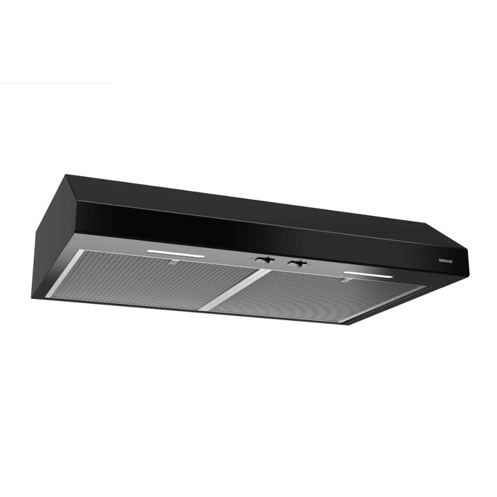 Broan 30-inch Energy Star Convertible Under-Cabinet Range Hood, 300 Max Blower CFM in Black