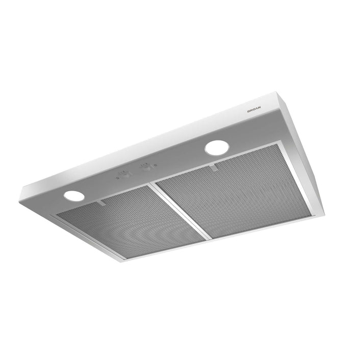 Broan Glacier 30-inch Range Hood, 300 Max Blower CFM, 5 Sones in Stainless Steel